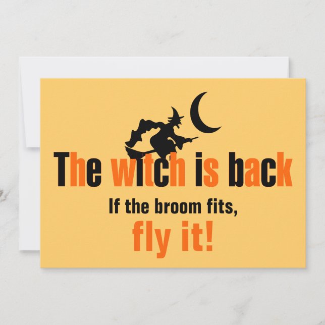 Funny Witch | Halloween Costume Party Personalized Invitation (Front)