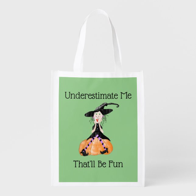 Funny Witch Halloween Tote Bag (Front)