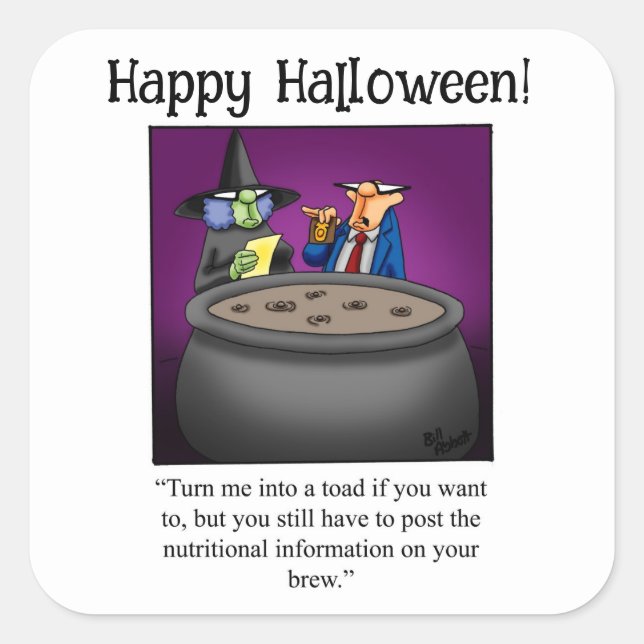 Funny Witch Humor Halloween Stickers (Front)