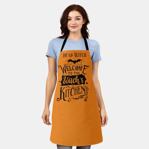 funny witch kitchen Halloween Apron