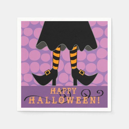 Funny Witch Legs Halloween Party Napkins