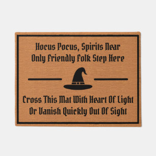 Funny Witch Magic Spell Humor Rustic Minimalist Doormat