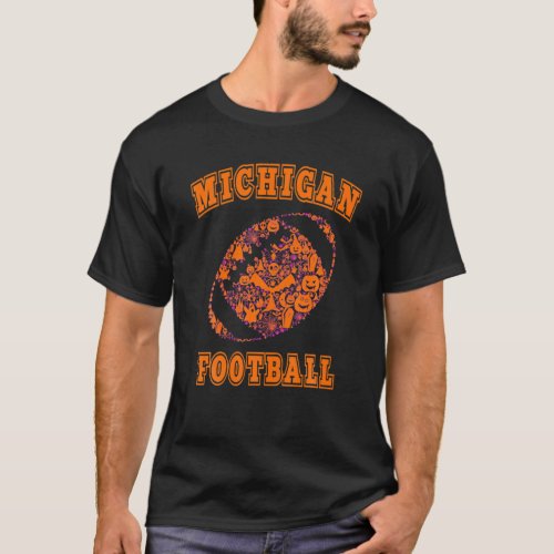 Funny Witch Pumpkin Ghost _ MICHIGAN Halloween Foo T_Shirt