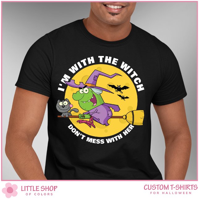 Funny Witch Riding Broomstick Men's Halloween T-Shirt (Creator Uploaded)