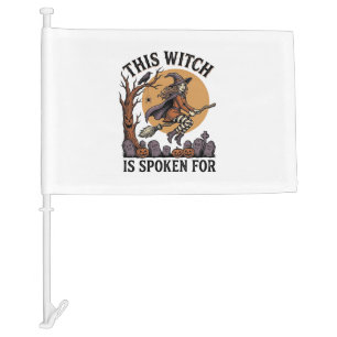 Funny Witch Shirt Haunted Graveyard Vintage Engrav Car Flag