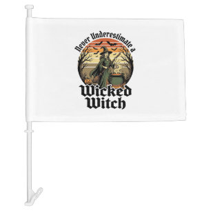 Funny Witch Shirt Vintage Engraving Halloween Desi Car Flag