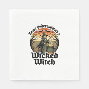 Funny Witch Shirt Vintage Engraving Halloween Desi Napkins