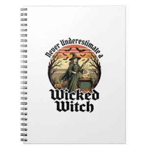 Funny Witch Shirt Vintage Engraving Halloween Desi Notebook