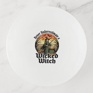 Funny Witch Shirt Vintage Engraving Halloween Desi Trinket Tray