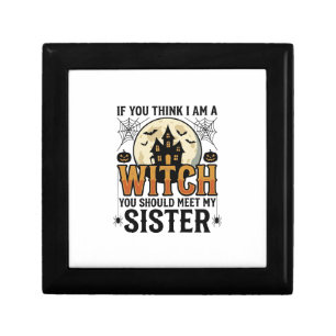 Funny Witch Sister Halloween Vintage Graphic_1 Gift Box