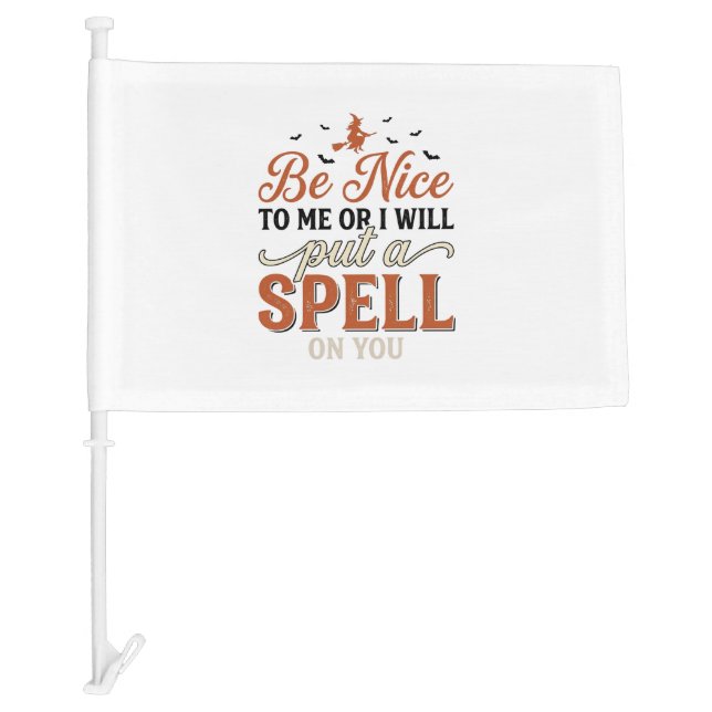 Funny Witch Spell Quote Halloween Vector Design_1 Car Flag (Front)