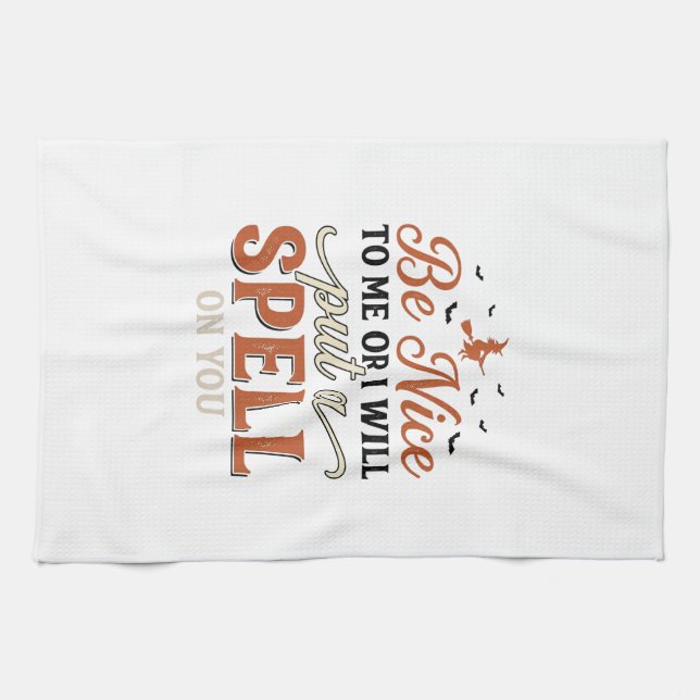 Funny Witch Spell Quote Halloween Vector Design_1 Kitchen Towel (Horizontal)