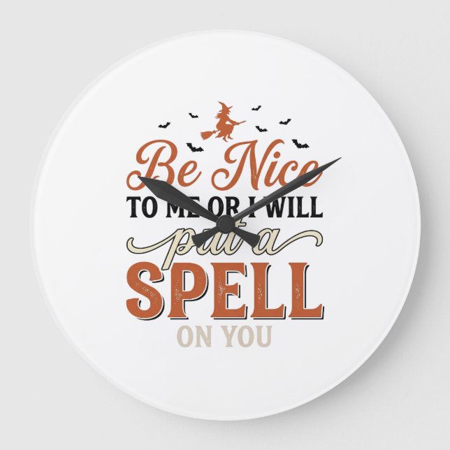Funny Witch Spell Quote Halloween Vector Design_1 Large Clock (Front)