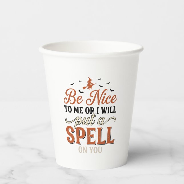 Funny Witch Spell Quote Halloween Vector Design_1 Paper Cups (Front)