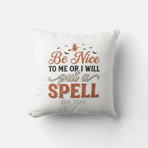 Funny Witch Spell Quote Halloween Vector Design_1 Throw Pillow