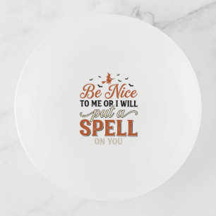 Funny Witch Spell Quote Halloween Vector Design_1 Trinket Tray