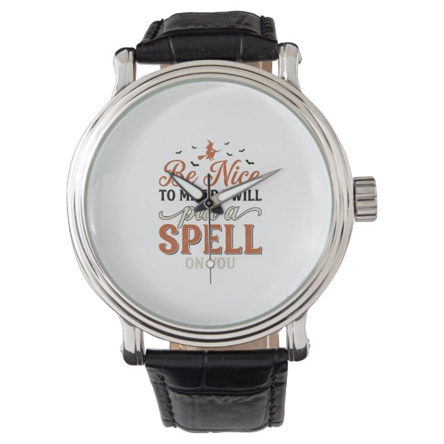 Funny Witch Spell Quote Halloween Vector Design_1 Watch (Front)