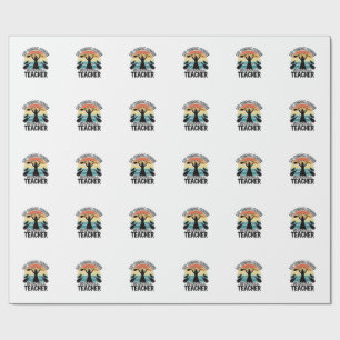 Funny Witch Teacher Broken Broom Halloween Design_ Wrapping Paper
