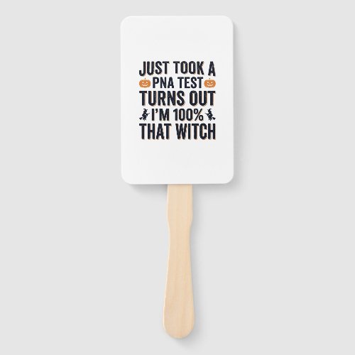 Funny Witch Test Halloween Quote Vector Design_1 Hand Fan