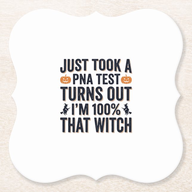 Funny Witch Test Halloween Quote Vector Design_1 Paper Coaster (Front)