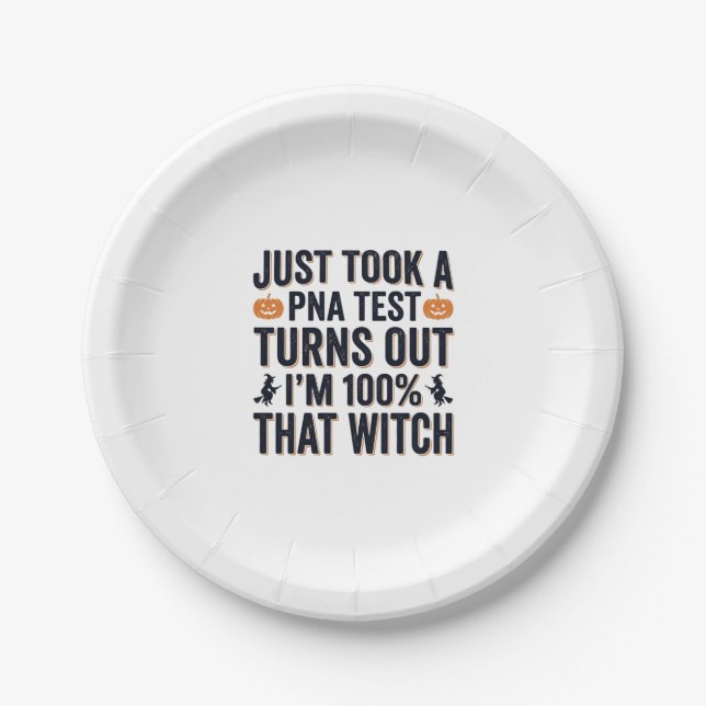 Funny Witch Test Halloween Quote Vector Design_1 Paper Plates (Front)