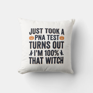 Funny Witch Test Halloween Quote Vector Design_1 Throw Pillow