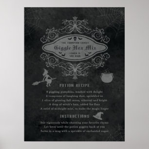 Funny Witch Theme Potion Recipe Playful Halloween Poster