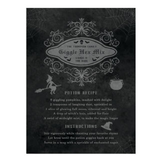 Funny Witch Theme Potion Recipe Playful Halloween Poster