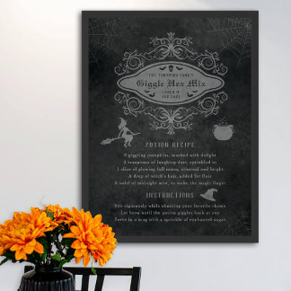 Funny Witch Theme Potion Recipe Playful Halloween Poster