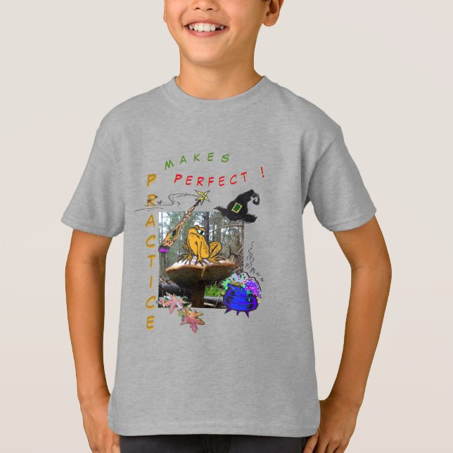 Funny Witch Toad Cartoon Humor Cust. T-Shirt (Front)