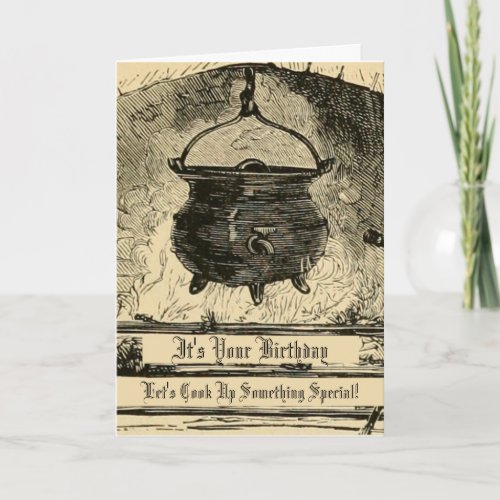 Funny Witches Cauldron Birthday Card