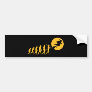 funny witches evolution  bumper sticker