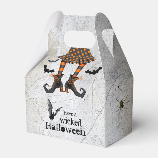 Funny Witches Legs Wicked Halloween Favor Boxes (Front Side)