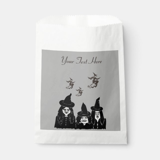 funny witches spooky scary halloween design favor bag (Front)