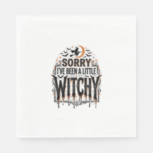 Funny Witchy Halloween Vintage Engraving Shirt Des Napkins
