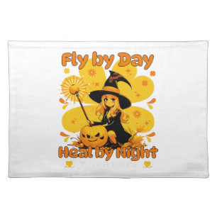 Funny Witchy Nurse Halloween Design Cloth Placemat