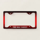 Funny with YOUR TEXT on Red Black Gradient Grunge License Plate Frame