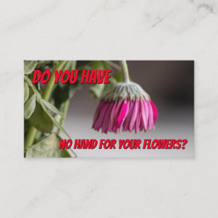 Funny withered flower florist expertise needed business card