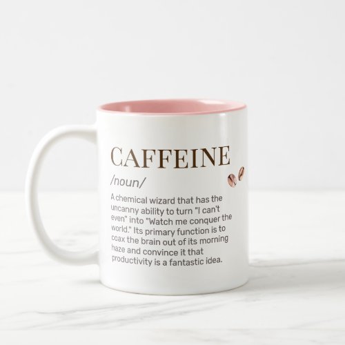 Funny Witty Coffee Lover Caffeine Humor Dictionary Two_Tone Coffee Mug