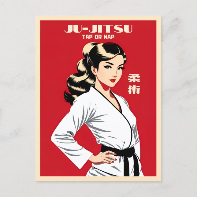 Funny Witty Ju-Jitsu BJJ MMA Martial Arts Humor Postcard (Front)
