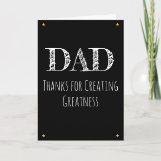 Funny Witty Minimalist Fathers Day Greeting Black Card
