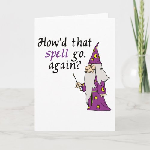 Funny Wizards Spell Halloween Card