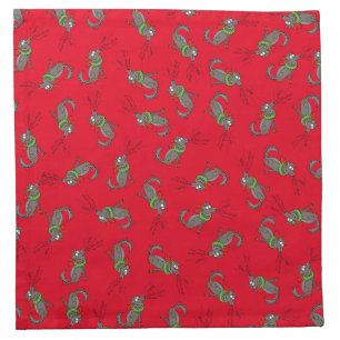 Funny Wolf Christmas Happy Howlidays Holiday Cloth Napkin