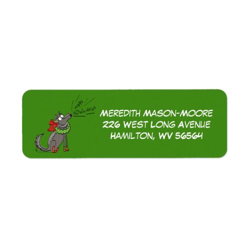 Funny Wolf Christmas Happy Howlidays Holiday Label