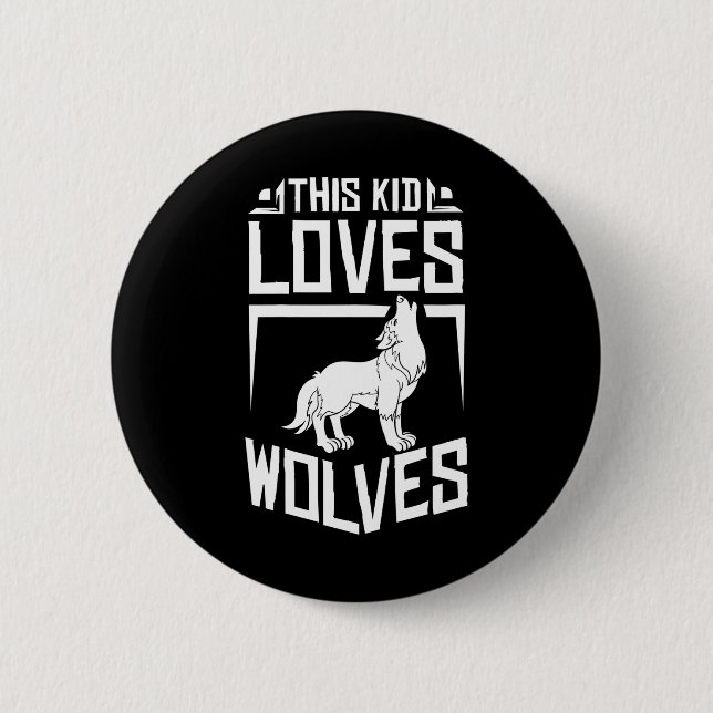 Funny Wolf For Wolves Farmer Button (Front)