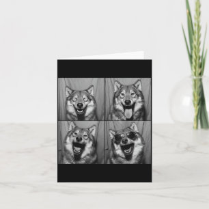 Funny Wolf Photo Booth Sungles Dog  Card
