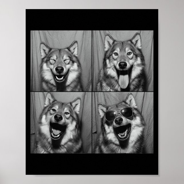 Funny Wolf Photo Booth Sungles Dog  Poster (Front)