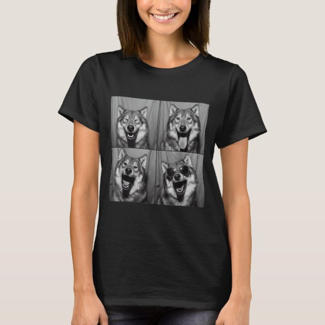 Funny Wolf Photo Booth Sungles Dog  T-Shirt (Front)