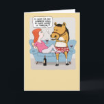 Funny Woman and Horse Drinking Wine Birthday Card<br><div class="desc">Here's a funny and somewhat disturbing birthday card featuring a woman and a horse getting a little frisky while drinking wine on the couch. The horse makes it know that its safe word is "Whoa!" Thank you for choosing this original design by © Chuck Ingwersen. I’m an independent artist, and...</div>