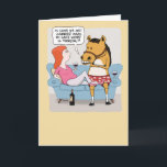 Funny Woman and Horse Drinking Wine Birthday Card<br><div class="desc">Here's a funny and somewhat disturbing birthday card featuring a woman and a horse getting a little frisky while drinking wine on the couch. The horse makes it know that its safe word is "Whoa!" Thank you for choosing this original design by © Chuck Ingwersen. I’m an independent artist, and...</div>